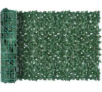 Haie artificielle de jardin, mur de haie artificielle, clôture de lierre artificiel, écran de lierre en plastique, rouleau de haie verte décorative pour jardin, balcon, extérieur, 3 x 1 m