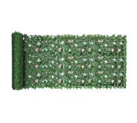 Haie artificielle décorative en rouleau avec fleurs artificielles, 3 m x 1 m, brise-vue en lierre artificiel, protection UV et anti-décoloration pour mur, balcon, jardin, intérieure et extérieure
