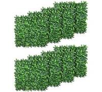 Haie artificielle feuilles de laurier - treillis extensible - brise-vue canisse végétale feuillage réaliste 12 panneaux 50L x 50l cm PE vert