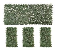 Haie artificielle - feuilles murale brise-vue - 4 pièces, feuilles de lierre, extensible - polyester osier - 200 x100 cm - vert