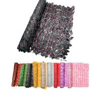 Haie Artificielle Mur Vegetal Artificiel Exterieur 50cm 100cm 200cm 300cm Brise-Vue pour Balcon Et Clôture Extérieure 100 Pcs Serre Cable Plastique(Noir,50x50cm/1.6x1.6ft)