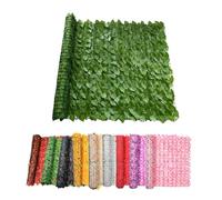 Haie Artificielle Mur Vegetal Artificiel Exterieur 50cm 100cm 200cm 300cm Brise-Vue pour Balcon Et Clôture Extérieure 100 Pcs Serre Cable Plastique(Grass Green,100x200cm/3.3x6.6ft)