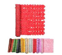 Haie Artificielle Mur Vegetal Artificiel Exterieur 50cm 100cm 200cm 300cm Brise-Vue pour Balcon Et Clôture Extérieure 100 Pcs Serre Cable Plastique(Bright Red,100x100cm/3.3x3.3ft)