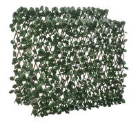 Haie artificielle - Outsunny - feuilles murale brise-vue longueur ajustable treillis extensible feuillage PE - 295x70cm - vert