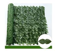 Haie de lierre artificielle 50x200cm, panneaux de clôture à feuilles vertes, faux écran de clôture de confidentialité for la maison, jardin extérieur, balcon, décoration 1x3m(Dark Green Dill,50X100)