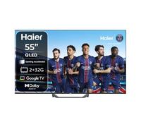 Haier 55" QLED 4K Smart Google TV with Dolby Audio, HDR10 - H55S81FUX | 2+32GB RAM/ROM, Gaming MEMC & 120Hz DLG, Variable Refresh Rate, Technologie DBX-TV, Bords ultra-fin, Bluetooth, 4 × HDMI 2.1