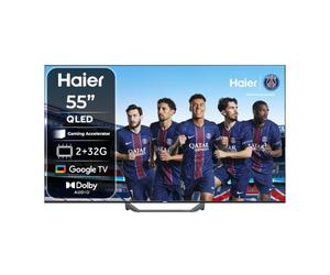 Haier 55" QLED 4K Smart Google TV with Dolby Audio, HDR10 - H55S81FUX | 2+32GB RAM/ROM, Gaming MEMC & 120Hz DLG, Variable Refresh Rate, Technologie DBX-TV, Bords ultra-fin, Bluetooth, 4 × HDMI 2.1