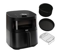 Haier Air Fryer XXL I-Master Serie 5 Friteuse Sans Huile, Capacite 7L jusqu'à 6 personnes, Fenêtre de Contrôle, Cuisson à l'Air Chaud, Décongélation, Yaourt, Noir, Avec Ensemble d’Accessoires