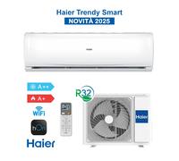 Haier HAS12TABIN + H1U12TABOUT Climatiseur Kit de Climatisation Trendy 2025 12000Btu 3,5Kw WiFi Inverter R32 20db Blanc
