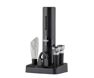 HAIER - Tire Bouchon 5-en-1 - Kit d'ouvre-bouteilles vin, bec verseur et aérateur, coupe-capsule, 2 Bouchons de Vin - Qualité Premium