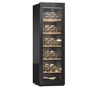 Haier Wine Bank 60 Series 5 HWS247GEH1 - Cave à vin 247 bouteilles, WiFi, étagères en bois, filtre anti-UV, filtre à charbon, refroidissement par compresseur, affichage numérique, éclairage LED, 35 dB