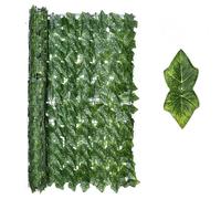 Haies et écrans de lierre artificiels; Clôture de jardin avec feuilles artificielles pour ombrage pergolas; Haie artificielle enroulable pour l'intimité; Idéal pour les jardins, balcons et décoration