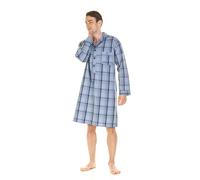 Haigman Chemise de nuit à manches longues 100 % popeline de coton pour homme Tailles M, L, XL, XXL, Gros carreaux, XXL