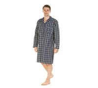 Haigman Chemise de nuit à manches longues 100 % popeline de coton pour homme Tailles M, L, XL, XXL, Petits carreaux, XL