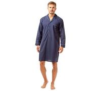 Haigman Chemise de nuit boutonnée sur le devant pour homme en polycoton léger Taille M à 2XL (2XL, bleu marine), bleu marine, XXL