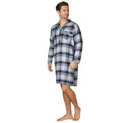 Haigman Chemise de nuit pour homme 100 % coton brossé à manches longues, XL