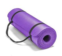 Haihuic Tapis de Yoga Extra épais 2 cm, Tapis d'exercice Anti-déchirure, Coussin Pilates antidérapant, 180 x 60 cm, Violet, avec Serviette de Sport réfrigérante et Sangle de Transport