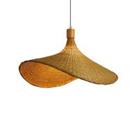 HAIIQU 1 Abat-Jour Suspendu De Style Vietnamien pour Luminaire De Bistrot. Abat-Jour en Osier Tressé en Forme De Chapeau. Suspension Côtière. Lustre D'intérieur pour Restaurant, Café, Chambre À