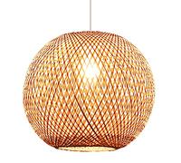 HAIIQU Abat-Jour De Plafond en Forme De Lanterne Tissée en Bambou Suspension Boule en Rotin, Abat-Jour De Suspension Creux Moderne Lampe Suspendue en Rotin en Osier pour Salon, Salle À Manger
