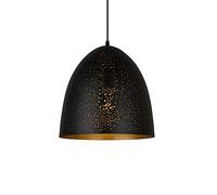 HAIIQU Abat-Jour Industriel Élégant Français Plafonnier Lustres De Ferme Vintage Lampe Suspendue À Dôme Gole Noir Creux Luminaire Suspendu De Plafond Cylindrique Vintage