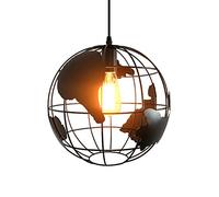 HAIIQU Appareils D'éclairage De Bar De Ferme Suspension De Plafond Ronde Suspendue Abat-Jour Noir Creux Circulaire en Métal Luminaire De Salle À Manger Rustique Plafonnier 1 Lumière pour Couloir,E26