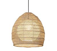 HAIIQU Éclairage De Lustre en Osier De Bohême, Suspension en Rotin Tissé À La Main Décor À La Maison Suspension Lampe Lumière Accrochante Tissée Pastorale pour Le Salon D'île De Cuisine