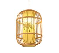 HAIIQU Luminaire De Style Chinois Abat-jour Industriel En Faux Parchemin À Motifs Suspension Classique Pour Salon De Thé Ou Café Suspension Double Couche Pour Maison, Restaurant Ou Café