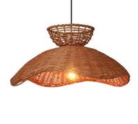 HAIIQU Lustre Tissé Pour Salon, Abat-jour Suspendu Pour Bar Housse De Lampe En Rotin Complexe Faite À La Main Suspension Pour Chambre À Coucher Décorative Abat-jour Suspendu En Forme Dôme