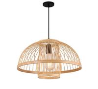 HAIIQU Suspension De 40 Cm Pour Chambre D'enfant Suspension En Rotin Style Ferme, Plafonnier En Bambou Tressé À La Main, Luminaire Suspendu Bohème En Osier Pour Îlot De Cuisine, Entrée, Salon