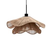 HAIIQU Suspension De Cuisine Bohème Lampe À Abat-Jour en Corde De Chanvre Plafonnier De Salon E27, Luminaire De Salle À Manger Industriel Plafonniers À Ficelle, Hauteur Suspension Réglable