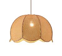 HAIIQU Suspension Éclairage De Chambre À Coucher Unique De Style Français Décoration D'intérieur Près des Plafonniers Abat-Jour en Osier Tressé pour Îlot De Cuisine avec Douille E27