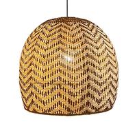 HAIIQU Suspension En Bambou Lampe Suspendue En Rotin Tressé Texturé, Plafonnier Bohème Style Ferme Pour Cuisine Abat-jour Rustique Style Vietnamien Suspension Facile À Assembler