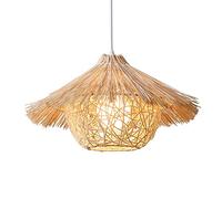 HAIIQU Suspension Mid-Century en Rotin Tissé avec Abat-Jour Décor De Cuisine Luminaire Suspendu De Style Japonais Plafonnier D'intérieur Lustres en Bambou pour Salon Chambre Salle À Manger