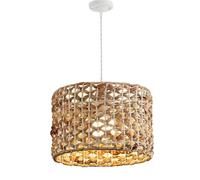 HAIIQU Suspension Pour Évier De Cuisine, Abat-jour En Rotin, Suspension Tressée Style Campagne Américaine, Suspension/lampe De Table Antique Pour Chambre À Coucher, Luminaire Industriel Pour