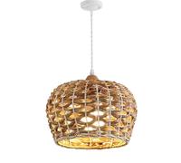 HAIIQU Suspension Pour Évier De Cuisine, Abat-jour En Rotin, Suspension Tressée Style Campagne Américaine, Suspension/lampe De Table Antique Pour Chambre À Coucher, Luminaire Industriel Pour