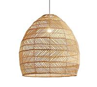 HAIIQU Suspension Tissée en Rotin Abat-Jour Style Boho Luminaires Creux Lustre en Osier d'art en Bambou Accueil Lampe À Suspension en Rotin Tissé Au Plafond pour Cuisine Salle À Manger Chambre Salon