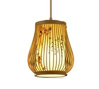 HAIIQU Suspensions Lanterne Japonaise Lampe Suspendue en Bambou Créative avec Abat-Jour en Parchemin D'imitation Plafonnier Suspendu Antique pour Restaurant De Salon De Salle À Manger