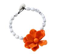 Haiki Chaîne de clavicule à la mode avec pendentif en forme de grande fleur - Collier réglable pour les amateurs de bijoux