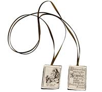 Haiki Collier de dévotion catholique brodé marron scapulaire de Notre-Dame du Mont pour femme