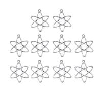 Haiki Lot de 10 pendentifs de structure atomique physique, chimie, bijoux pour les amateurs de science et à des fins éducatives