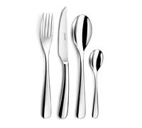 COUZON - Ménagère 74 couverts de table en coffre bois pour 12 personnes - Haikou - Acier inoxydable 18/10, Finition Miroir, Epaisseur 3.5 mm - Inox