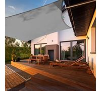 HAIKUS Voile d'ombrage Imperméable Carré 4x4m, Toile Ombrage PES Résistant à l'Eau, Filet dombrage 4m Résistant 98% Protection Rayons UV pour Patio Jardin Terrasse Camping Extérieur, Gris Graphite 4x4