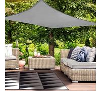 HAIKUS Voile d'ombrage Imperméable Rectangulaire 3x5m, Toile Ombrage PES Résistant à l'eau, Filet dombrage Rectangle 5x3m, Résistant 98% Protection Rayons UV pour Patio Extérieur, Gris Graphite 3x5