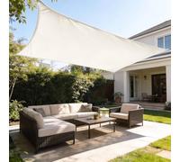 HAIKUS Voile d'ombrage Imperméable Rectangulaire 3x6m, Toile Ombrage PES Résistant à l'eau, Filet dombrage Rectangle 6x3m, Résistant 98% Protection Rayons UV pour Patio Extérieur, Crème 3x6