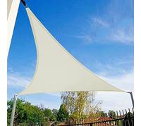 HAIKUS Voile d'ombrage Imperméable Triangulaire 5x5x7,1m, Toile Ombrage PES Résistant à l'eau, Filet dombrage Triangle Résistant 98% Protection Rayons UV pour Patio Extérieur, Crème 5x5x7,1