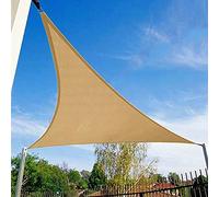 HAIKUS Voile d'ombrage Imperméable Triangulaire 5x5x7,1m, Toile Ombrage PES Résistant à l'eau, Filet dombrage Triangle Résistant 98% Protection Rayons UV pour Patio Extérieur, Sable 5x5x7,1