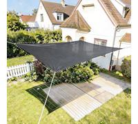 HAIKUS Voile d'ombrage Rectangulaire 3x4 m, Toile Ombrage HDPE Respirant (185g/㎡), Filet dombrage Rectangle 4x3 m avec Protection UV pour Patio Jardin Terrasse Extérieur, Gris Graphite