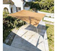 HAIKUS Voile d'ombrage Triangulaire 4x4x4 m, Toile Ombrage HDPE Respirant (185g/㎡), Filet dombrage Triangle 4m avec Protection UV pour Patio Jardin Terrasse Extérieur, 4x4x4m Sable