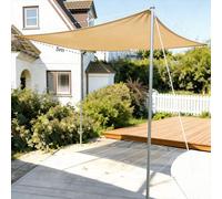 HAIKUS Voile d'ombrage Triangulaire 5x5x5 m, Toile Ombrage HDPE Respirant (185g/㎡), Filet dombrage Triangle 5x5x5m avec Protection UV pour Patio Jardin Terrasse Extérieur, Sable