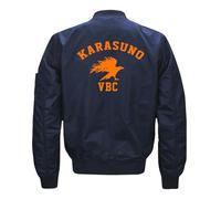Haiky-uu!! Blouson Aviateur Fermeture Éclair, Veste Bomber en Molleton Col Montant, Jacket Classique pour L'automne et L'hiver, Vestes(Blue,XL)
